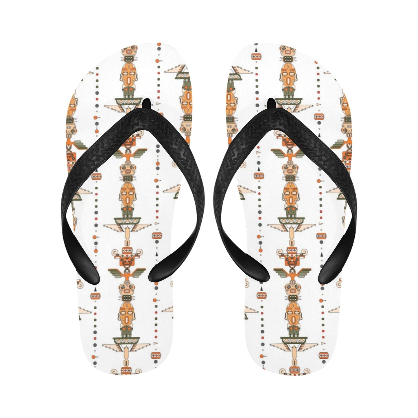 Totem Print Design LKS302 Flip Flops