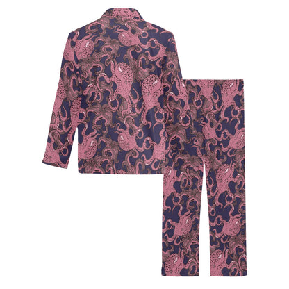 Octopus Pattern Print Design A03 Men's Long Pajama Set