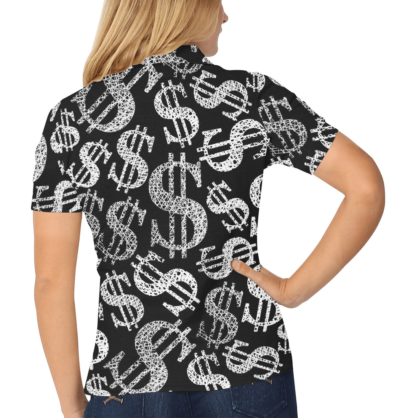 Money Pattern Print Design 02 Women's Polo Shirt