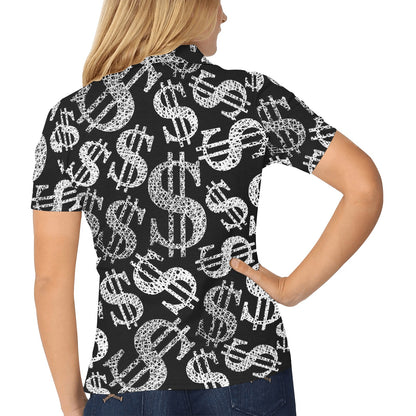 Money Pattern Print Design 02 Women's Polo Shirt