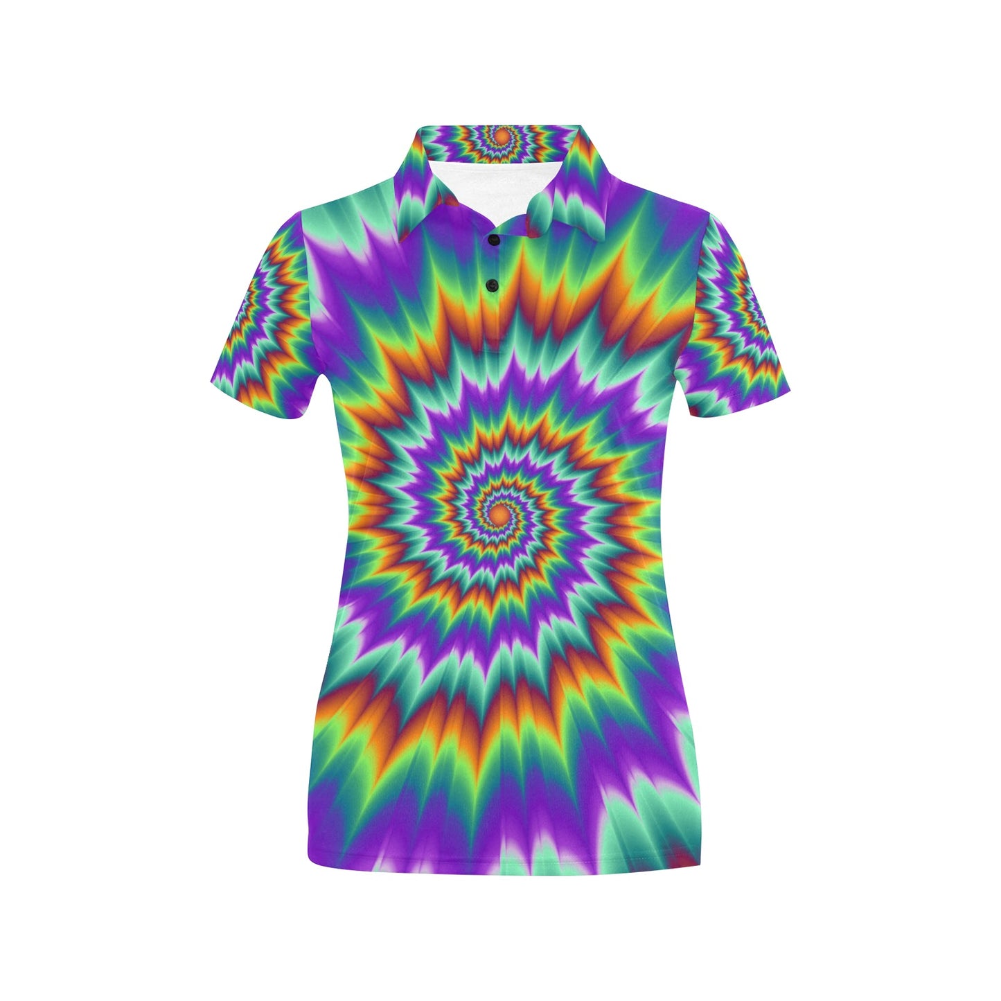 Optical illusion Pulsing fiery spirals Women's Polo Shirt