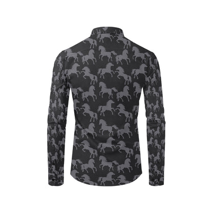 Horse Print Design LKS305 Men's Long Sleeve Dress Shirt