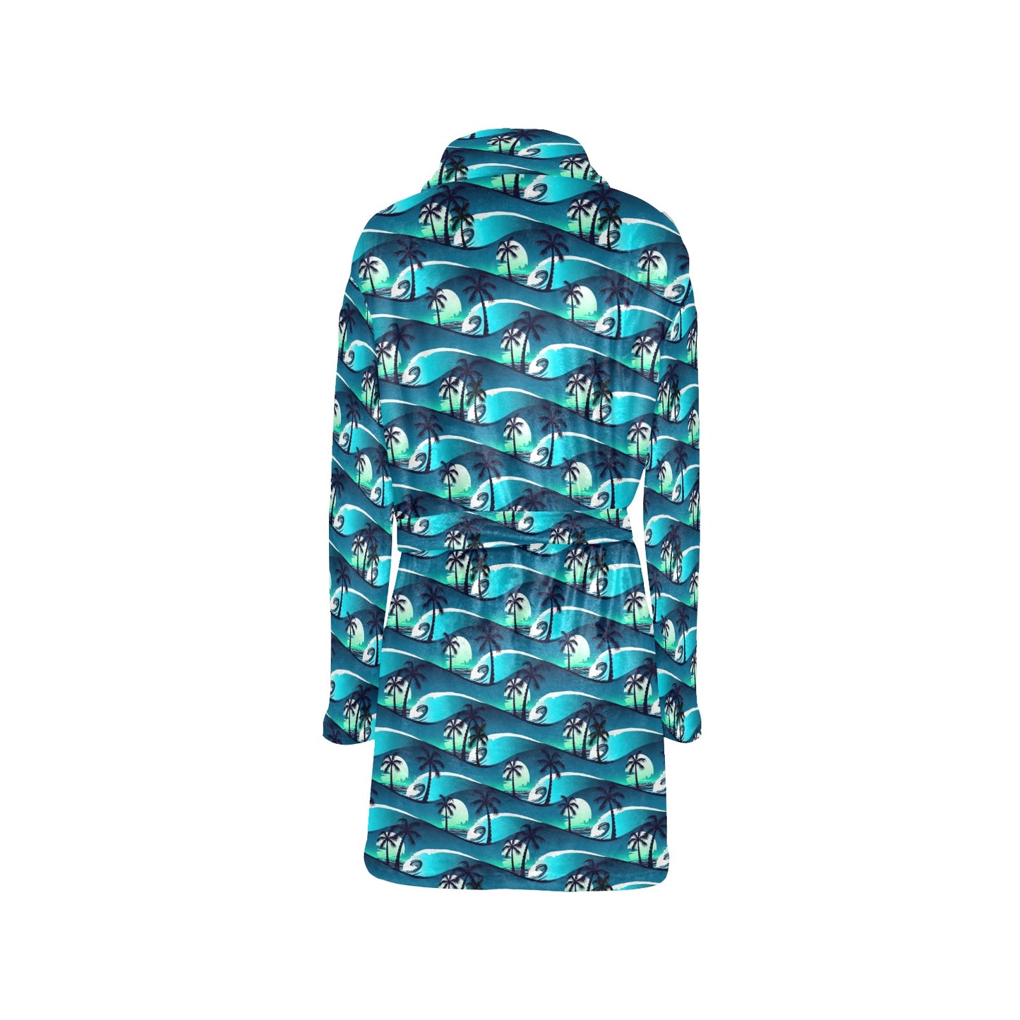 Beach Wave Design Print Women's Fleece Robe