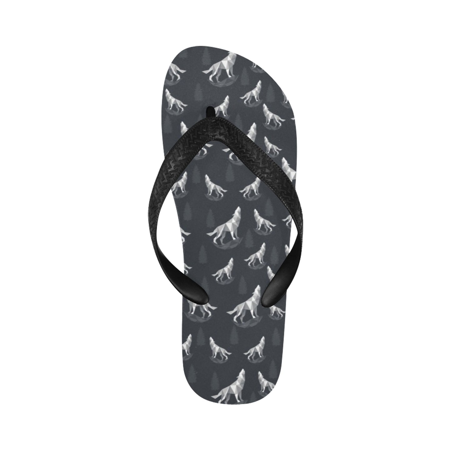 Wolf Print Design LKS303 Flip Flops