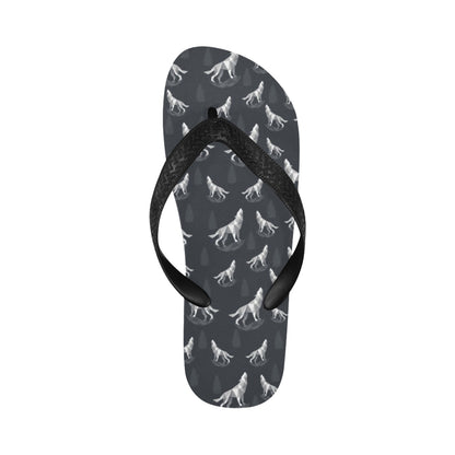 Wolf Print Design LKS303 Flip Flops