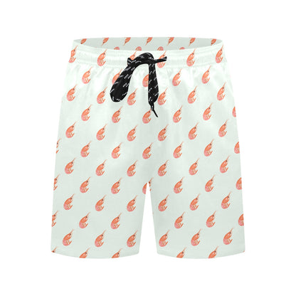 Shrimp Print Design LKS304 Men's Swim Trunks Beach Shorts