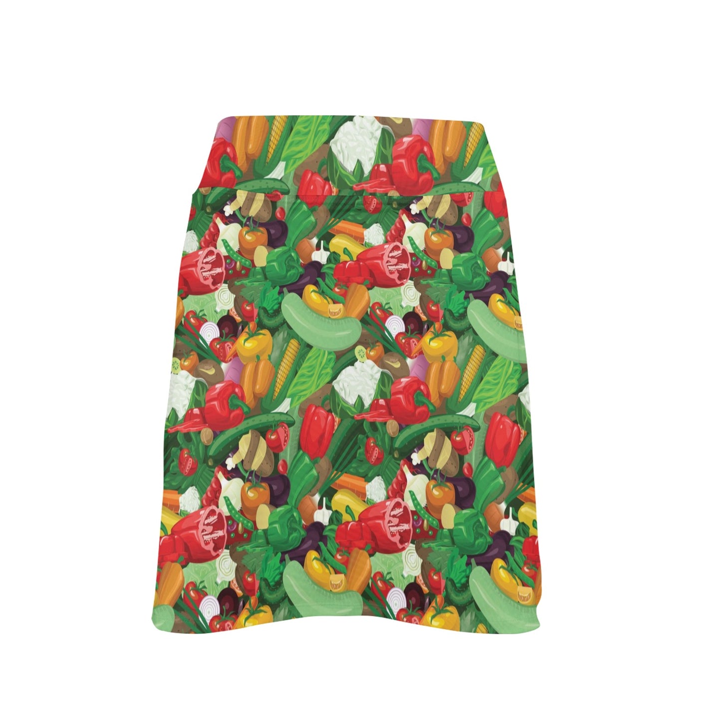 Salad Mix Vegetableprint Design LKS301 17" Golf & Pickleball Skort with Pockets