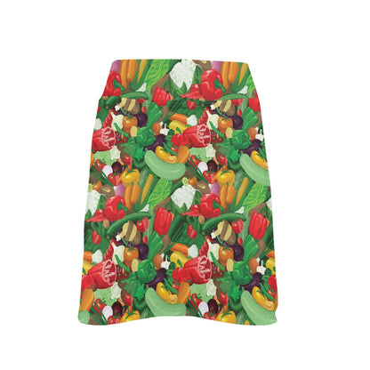 Salad Mix Vegetableprint Design LKS301 17" Golf & Pickleball Skort with Pockets