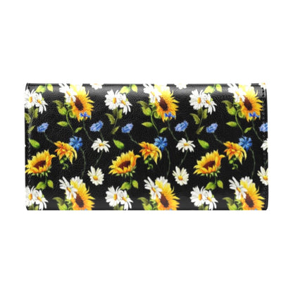 Sunflower Chamomile Bright Color Print Women's Trifold Wallet