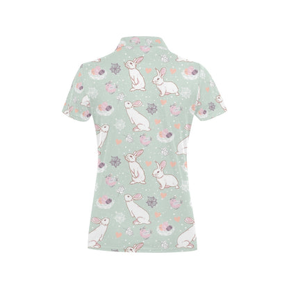 Rabbit Pattern Print Design RB011 Women's Polo Shirt