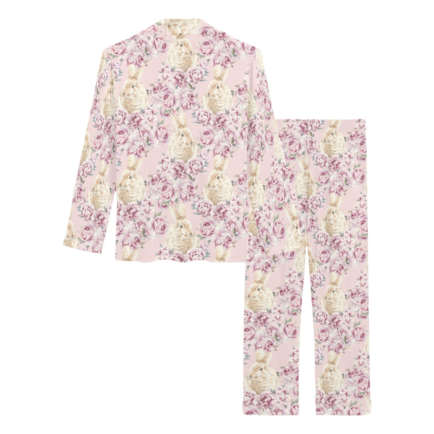 Rabbit Print Design LKS403 Women's Long Pajama Set