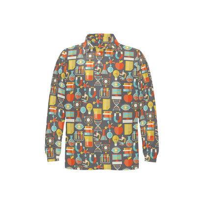 Science Print Design LKS302 Long Sleeve Polo Shirt For Men's