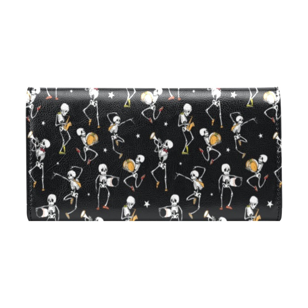 Skeleton Dance Print Women's Trifold Wallet
