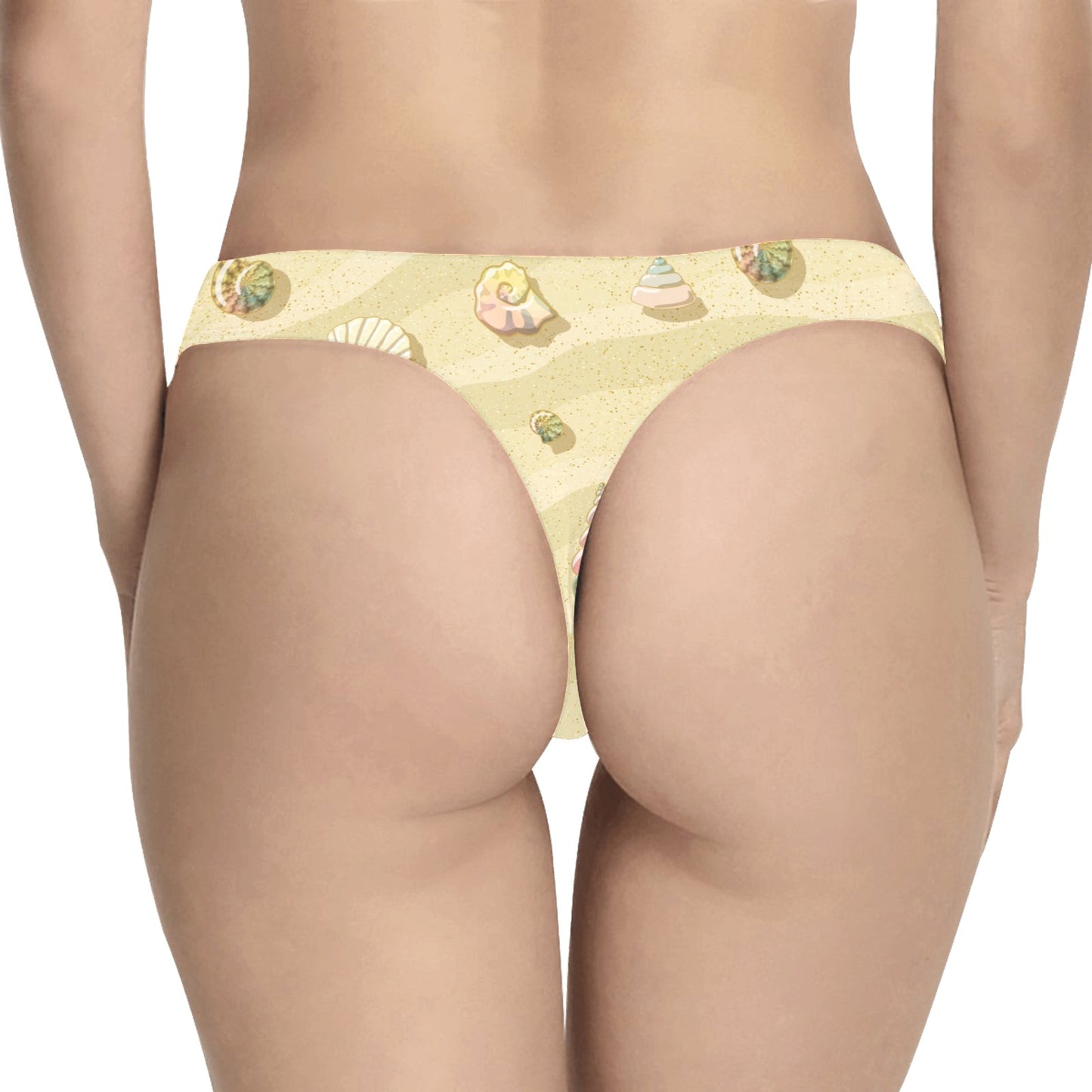 Beach with Seashell Theme Women's Thongs