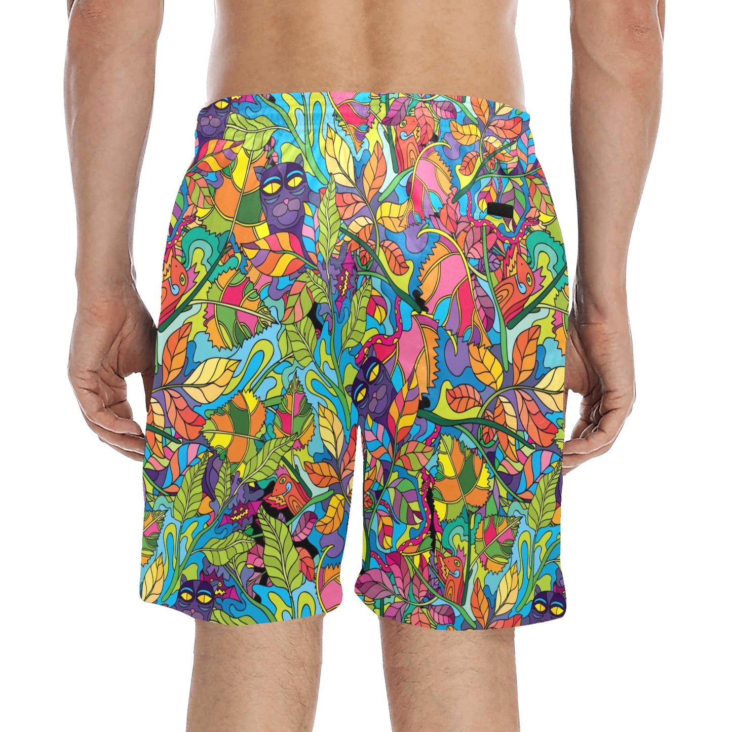 Trippy Print Design LKS301 Men's Swim Trunks Beach Shorts