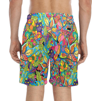 Trippy Print Design LKS301 Men's Swim Trunks Beach Shorts