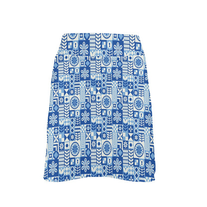 Swedish Print Pattern 17" Golf & Pickleball Skort with Pockets