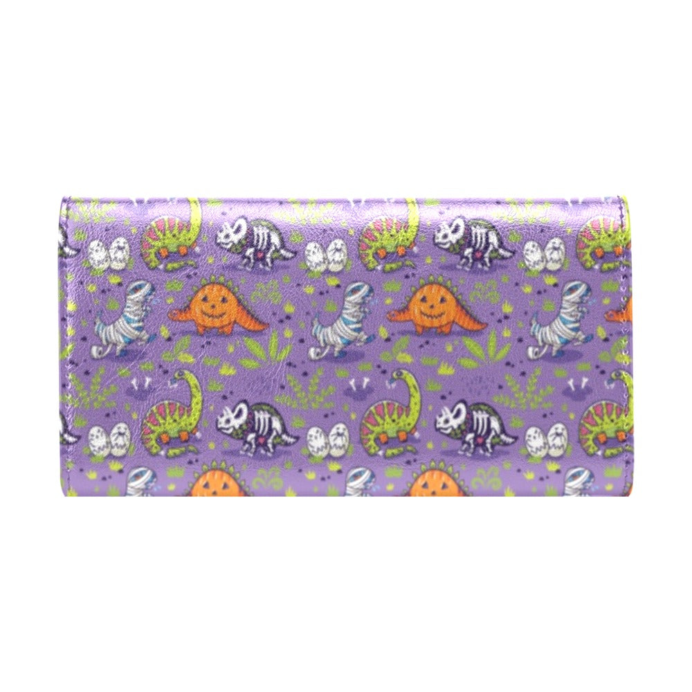 Zombie Dinosaur Print Design LKS302 Women's Trifold Wallet