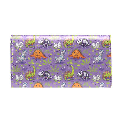 Zombie Dinosaur Print Design LKS302 Women's Trifold Wallet