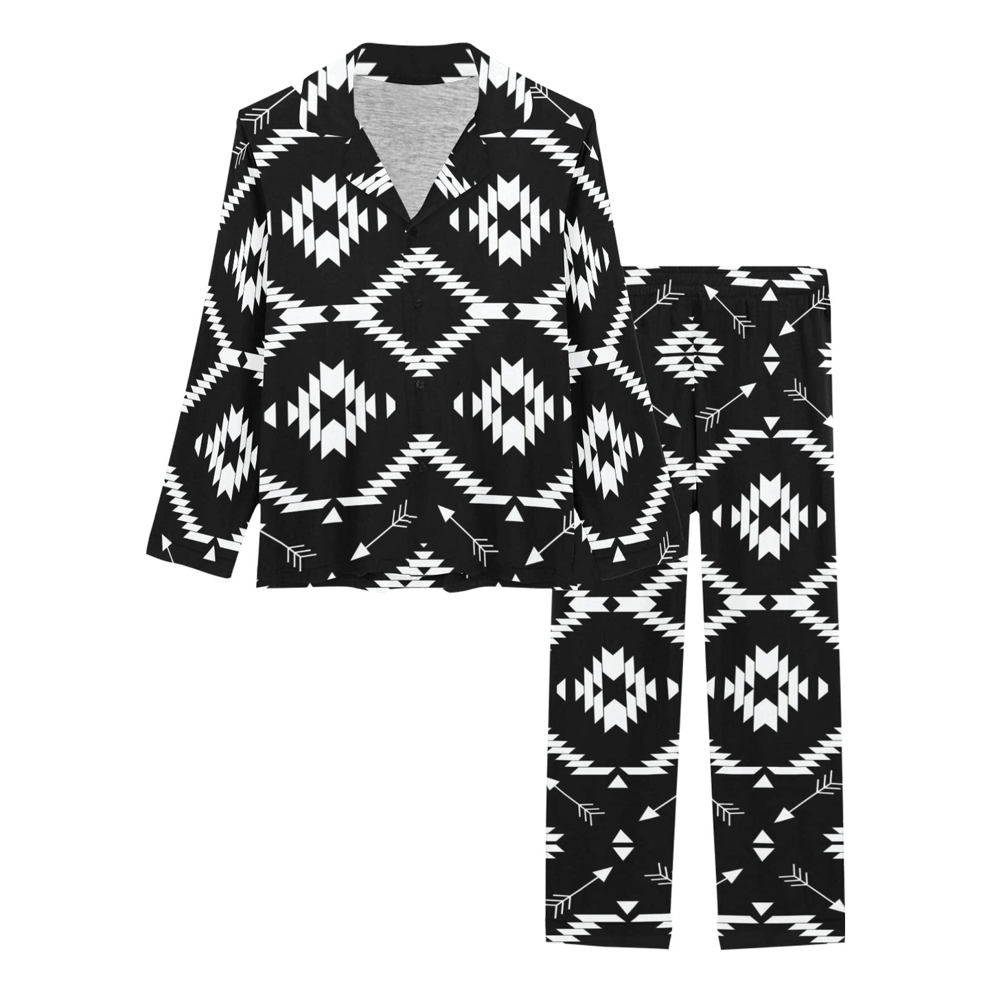 Native Pattern Print Design A04 Women's Long Pajama Set