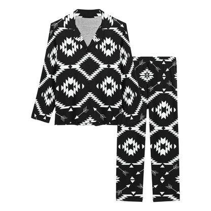 Native Pattern Print Design A04 Women's Long Pajama Set