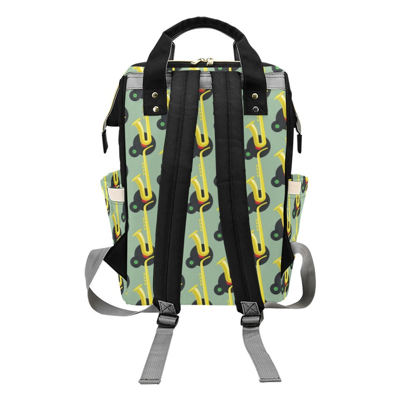 Saxophone Print Design LKS405 Diaper Bag Backpack