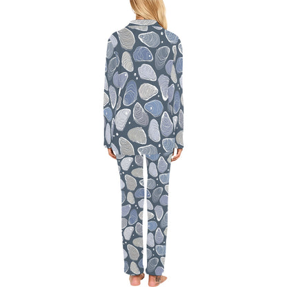 Oyster Pattern Print Design 02 Women's Long Pajama Set