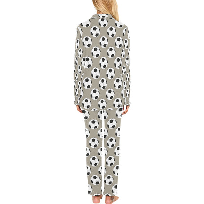 Soccer Ball Print Design LKS302 Women's Long Pajama Set