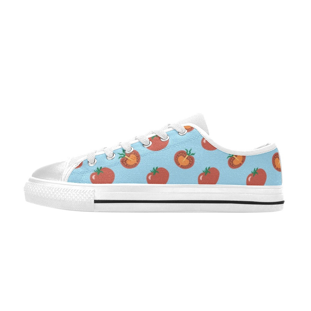 Tomato Print Design LKS304 Women's White Low Top Shoes