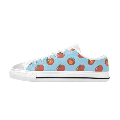 Tomato Print Design LKS304 Women's White Low Top Shoes