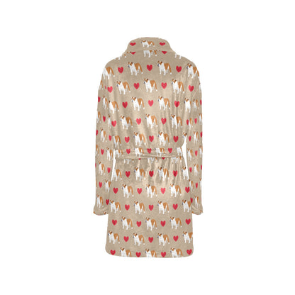 Bulldogs Pattern Print Design 02 Women's Fleece Robe