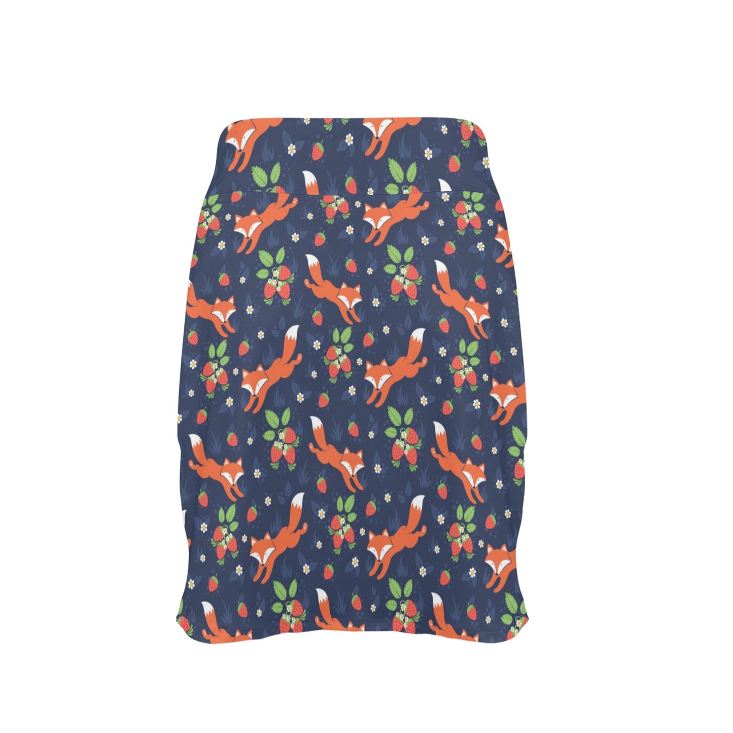 Fox Strawberry Print Pattern 17" Golf & Pickleball Skort with Pockets