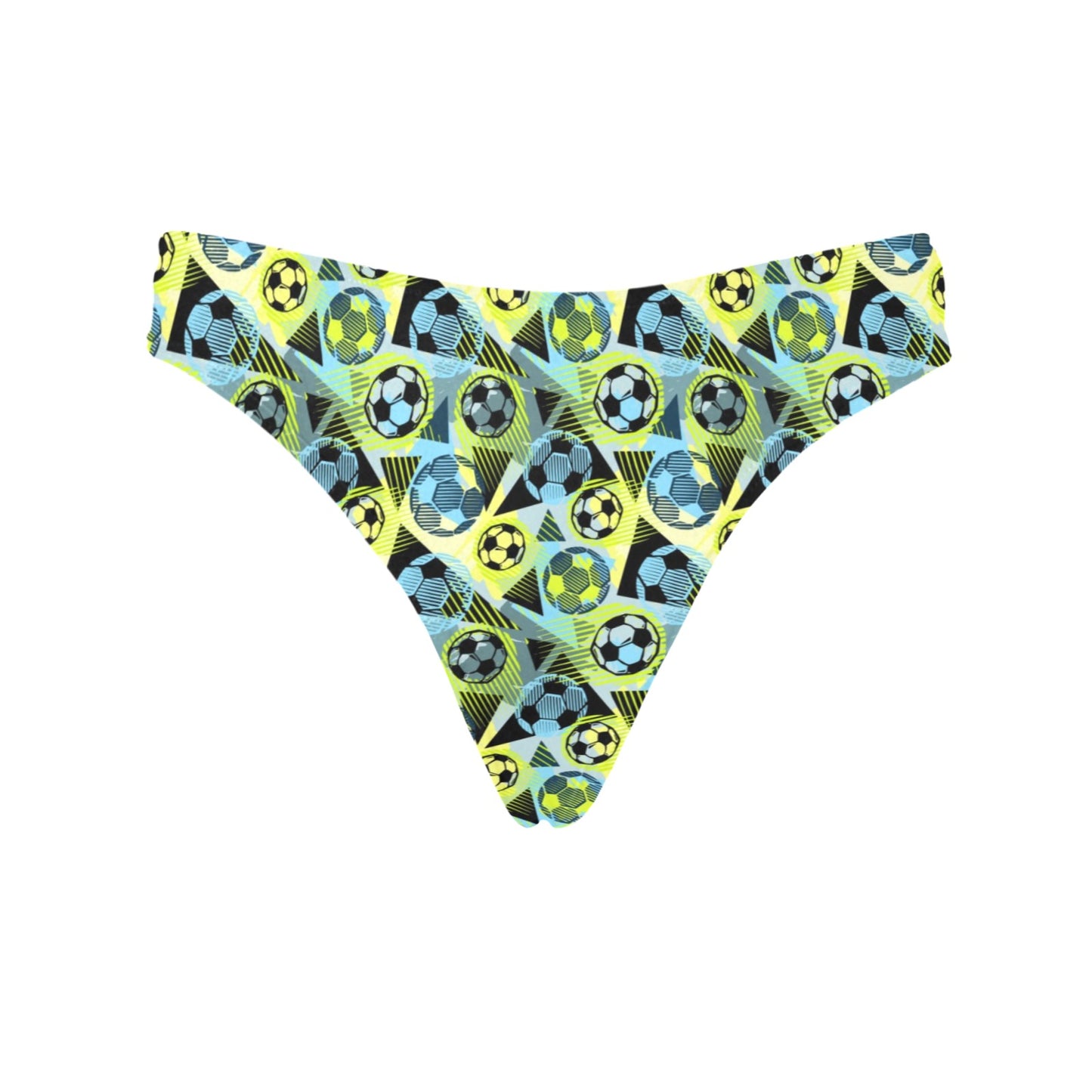 Soccer Ball Themed Print Design Women's Thongs