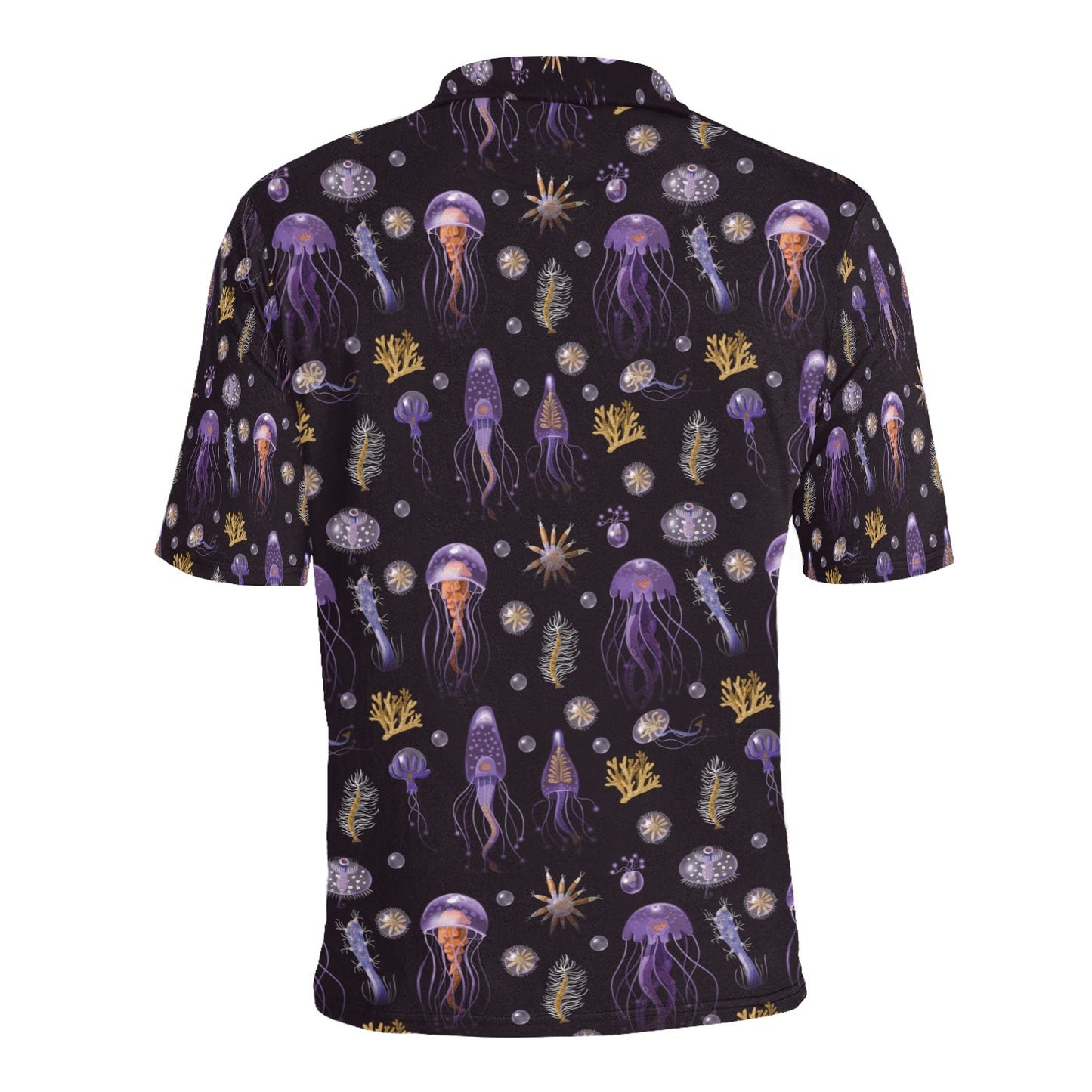 Seaweed With Jelly Fish Print Design LKS305 Men Polo Shirt