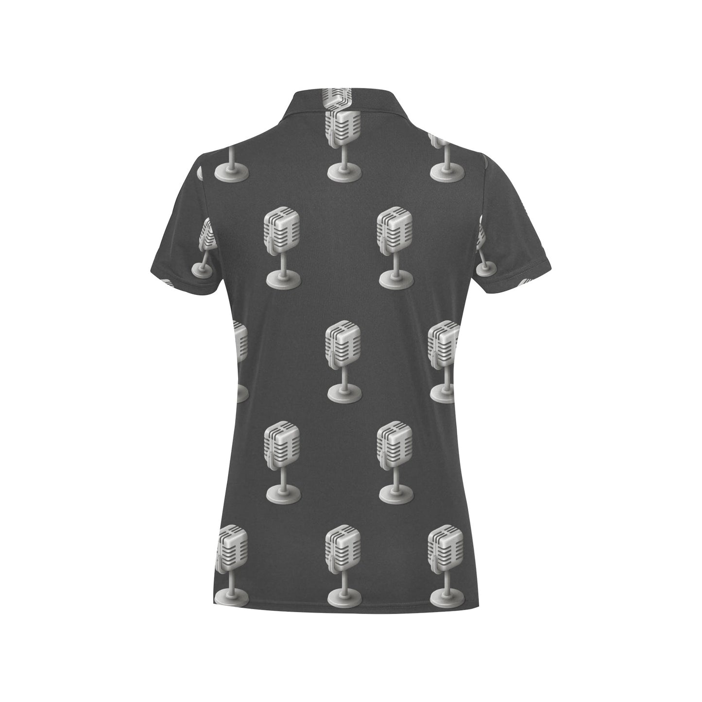 Microphone Vintage Pattern Print Design 01 Women's Polo Shirt