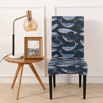 Whale Print Design LKS301 Dining Chair Slipcover