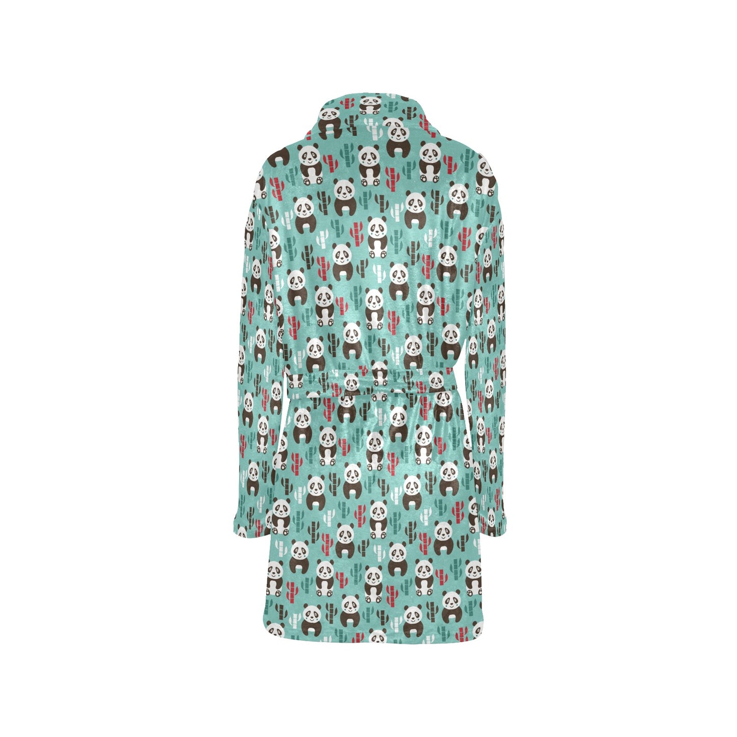 Panda Bear Cute Themed Print Women's Fleece Robe