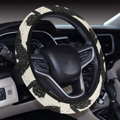 Swan Print Design LKS402 Steering Wheel Cover with Elastic Edge