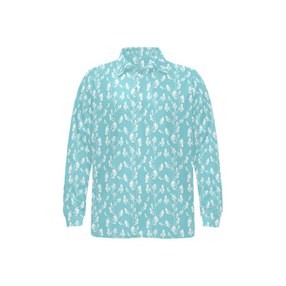 Sweet Pea Print Design LKS302 Long Sleeve Polo Shirt For Men's