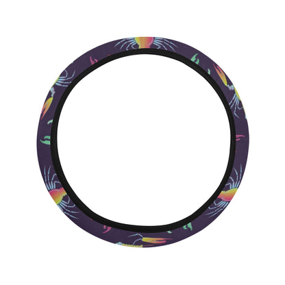 Lobster Print Design LKS402 Steering Wheel Cover with Elastic Edge