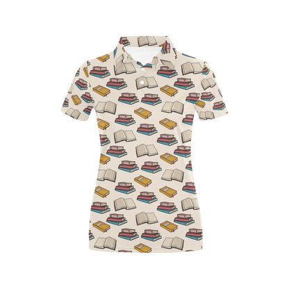 Book Pattern Print Design 04 Women's Polo Shirt