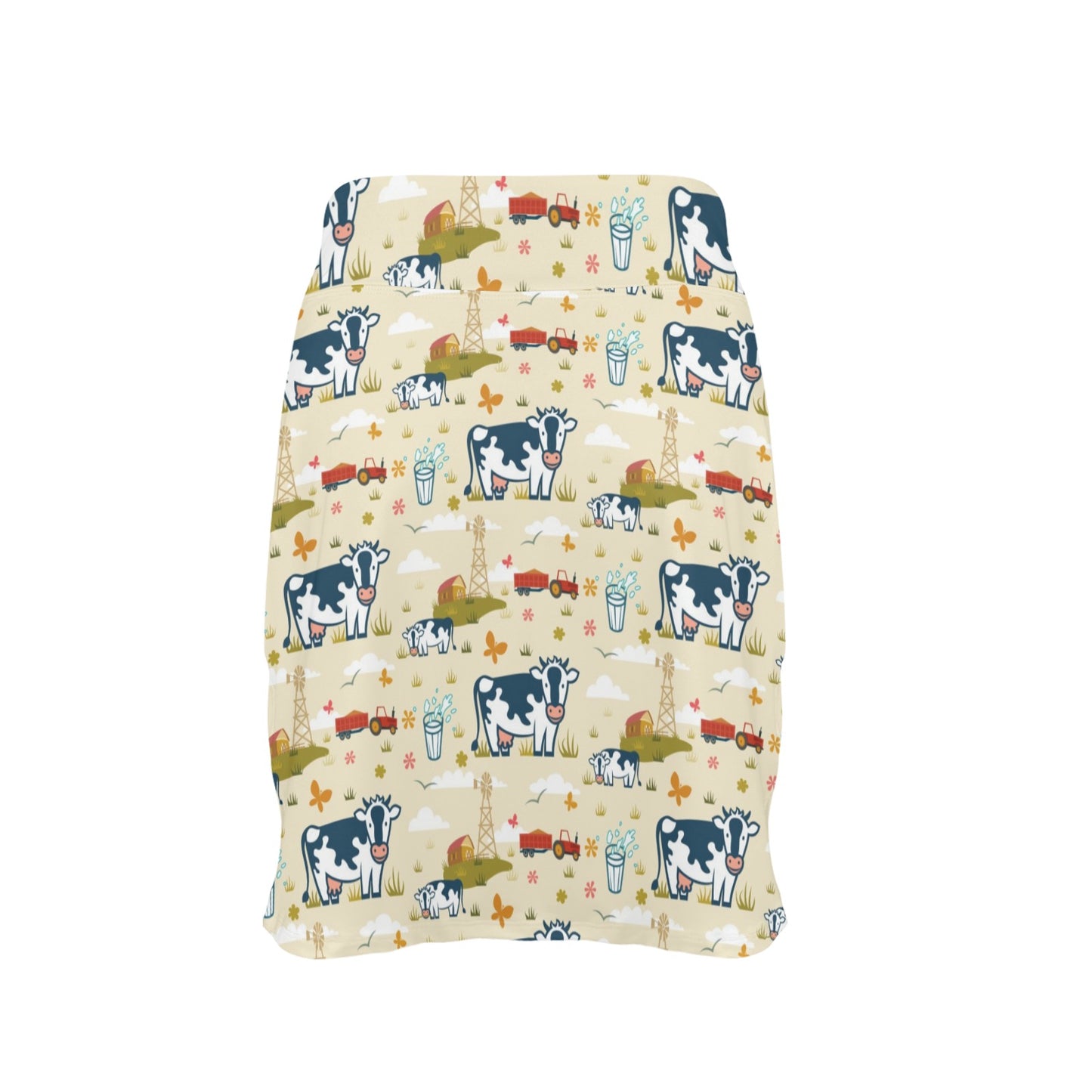 Cow Farm Design Print 17" Golf & Pickleball Skort with Pockets