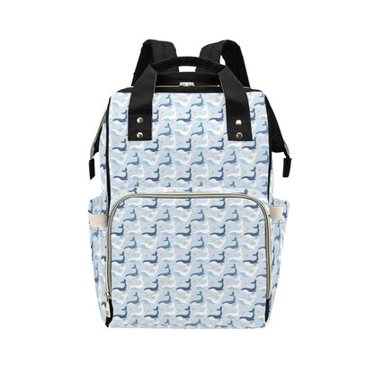 Whale Print Design LKS305 Diaper Bag Backpack
