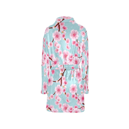 Cherry Blossom Pattern Print Design CB04 Women's Fleece Robe