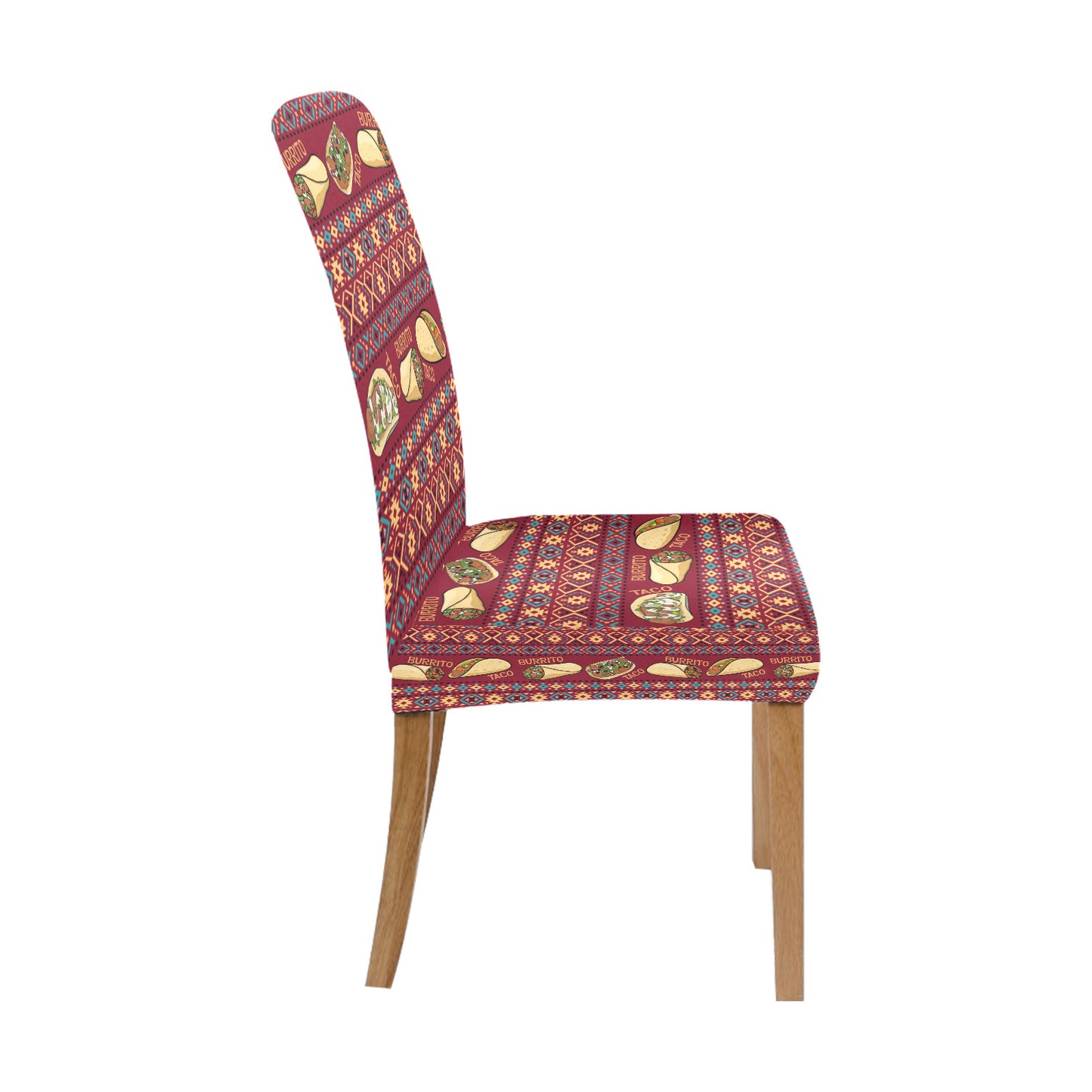 Burrito Taco Print Design LKS302 Dining Chair Slipcover
