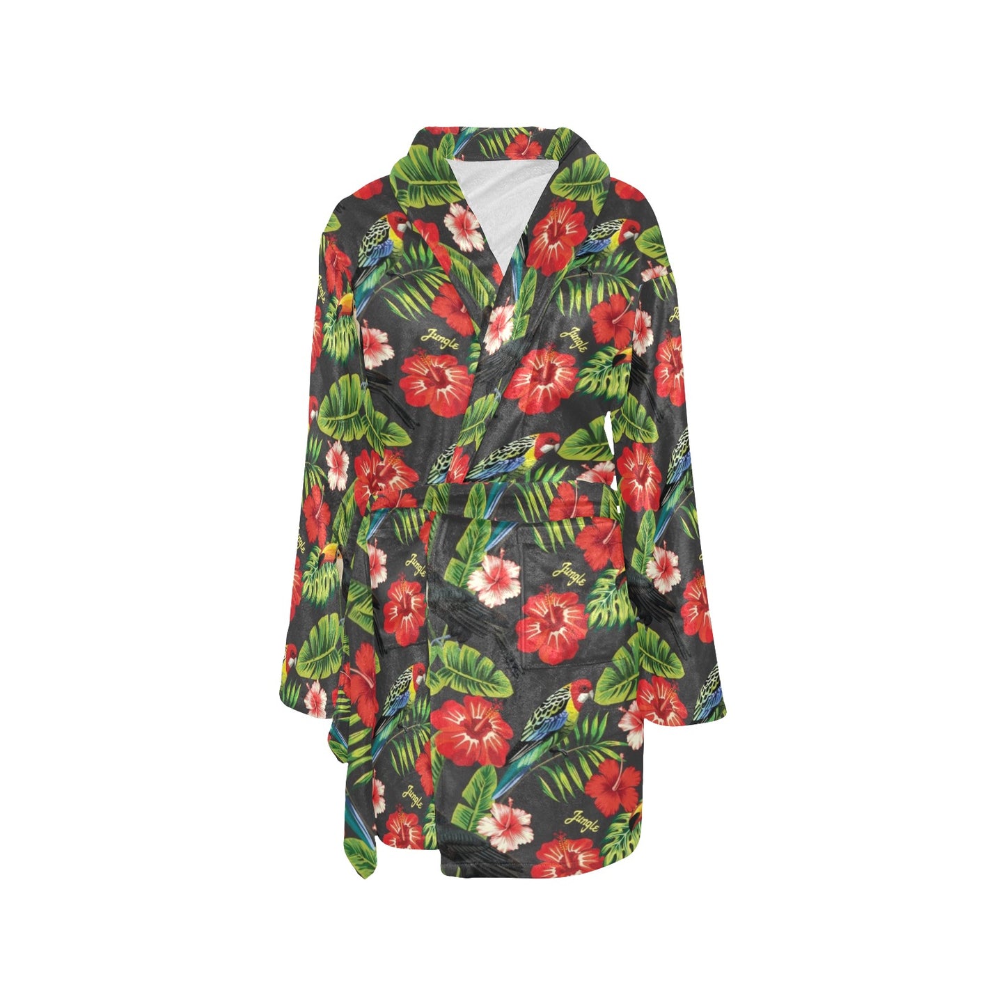 Tropical Flower Pattern Print Design TF04 Women's Fleece Robe
