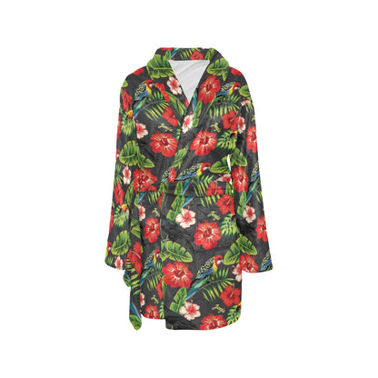Tropical Flower Pattern Print Design TF04 Women's Fleece Robe