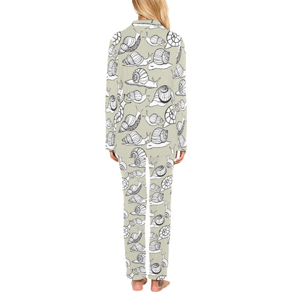Snail Pattern Print Design 03 Women's Long Pajama Set