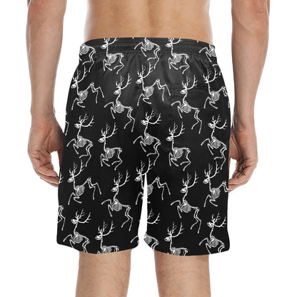 Deer Skeleton Print Pattern Men's Swim Trunks Beach Shorts