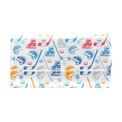 Hockey Equipment Print Design LKS301 Women's Trifold Wallet